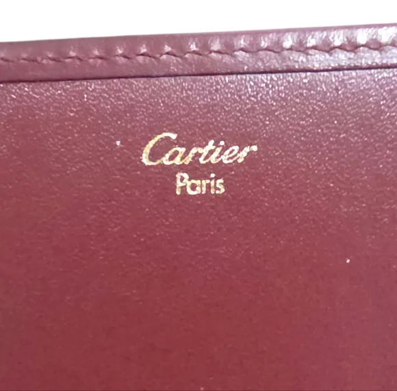 Cartier Vintage Kisslock Leather Wallet Must de Cartier Burgundy - Picture 7 of 14